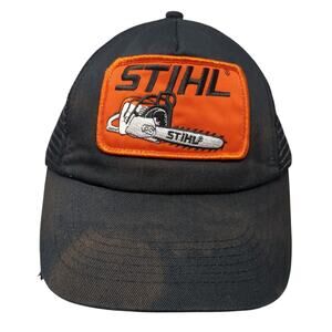 Stihl Outfitters Apparel Chainsaw Snapback Trucker Hat Black One Size Adjustable